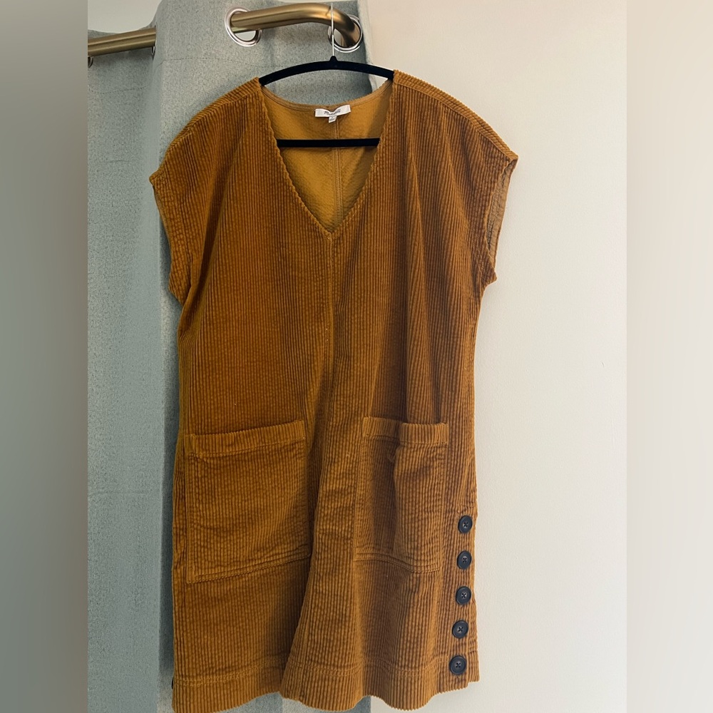 Madewell Corduroy V-Neck Dress